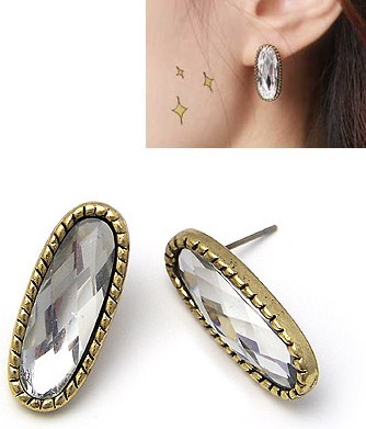 Long Oval Stud Earrings-Take 50% Off