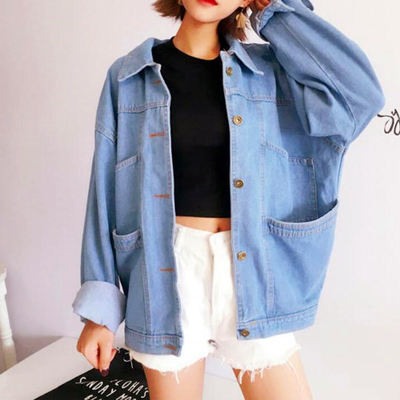 Boyfriend style pocket denim jacket - Thumbnail 5