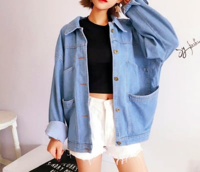 Boyfriend Style Pocket Denim Jacket