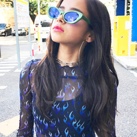 Free Shipping-PURPLE FLAME MESH TOP - Thumbnail 1