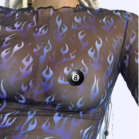 Free Shipping-PURPLE FLAME MESH TOP - Thumbnail 2