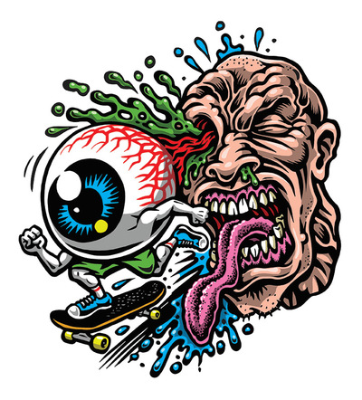 Eye Skate sticker (full color silkscreened clear vinyl)