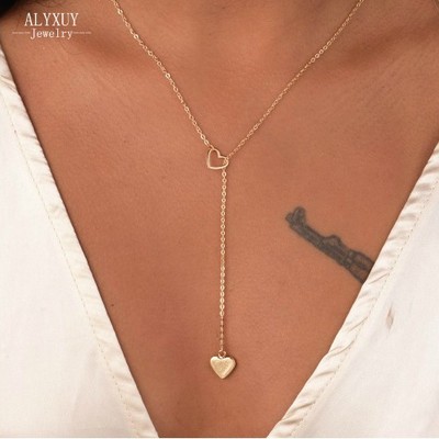 Elegant heart charm necklace