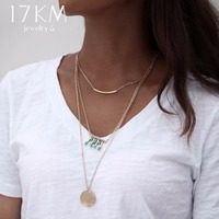 Bohemian Tassel Design Gold and Silver Multi Layer Necklace - Thumbnail 1
