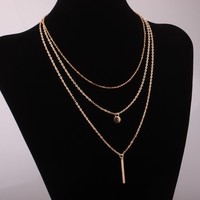 Simple Multi Layer Gold and Silver Necklace - Thumbnail 1