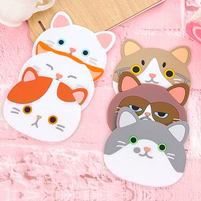 6pc cat silicone insulation coaster