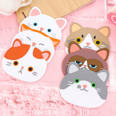 6pc Cat Silicone Insulation Coaster