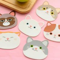 6pc Cat Silicone Insulation Coaster - Thumbnail 1
