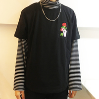 Free Shipping-SOFT GRUNGE ROSE TEE  - Thumbnail 4