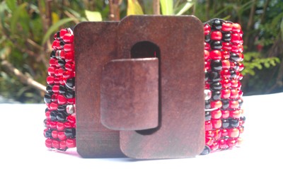 Mosaic Bead w/ Wood Buckle 