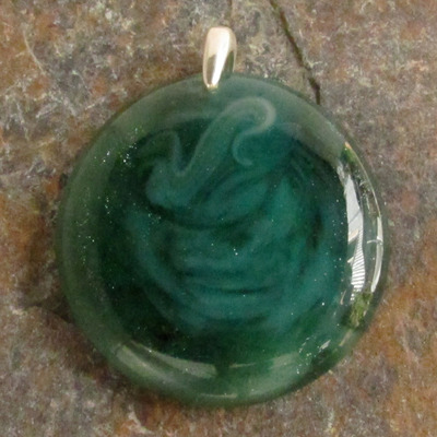 Glacier blue glass pendant large