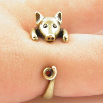 Adorable lucky pig animal wrap rings - Thumbnail 4