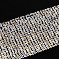 Multi layer Rhinestone Crystal necklace in Silver and Gold - Thumbnail 2