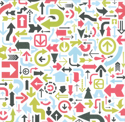 American Crafts Travel Random Arrows Cardstock 12x12" Glitter