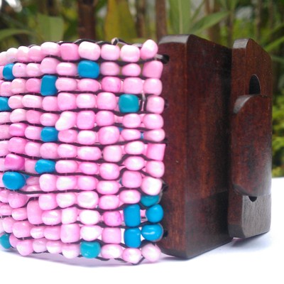 Mosaic bead w/ wood buckle - Thumbnail 3