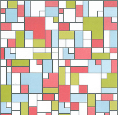 American Crafts Travel Tetris Squares Cardstock 12x12" Glossy