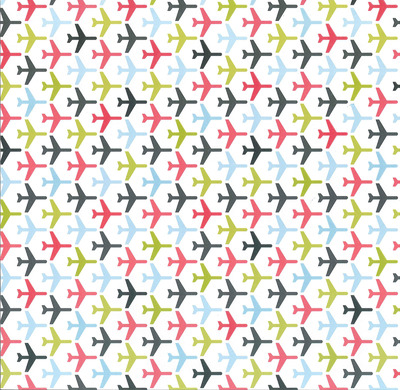 American Crafts Travel Airplanes Cardstock 12x12" Glossy