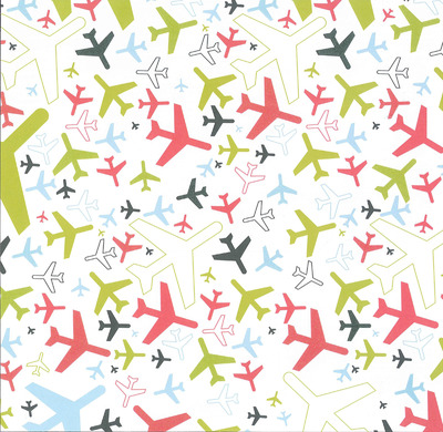 American Crafts Travel Random Airplanes Cardstock 12x12" Glitter