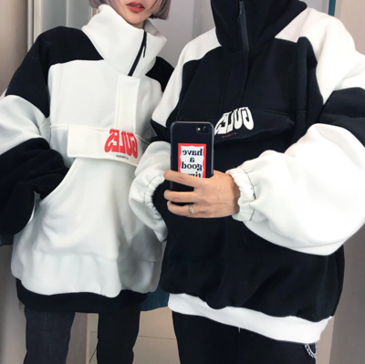 Free Shipping-GHETTO HALF ZIP HIGH NECK SWEATER