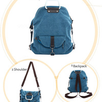Multi-function Shoulder Canvas Backpack - Thumbnail 3