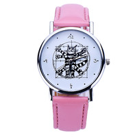 Cut Cartoon Cat Leather Strap Watches for Women - Thumbnail 2
