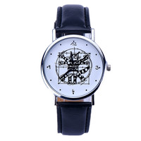 Cut Cartoon Cat Leather Strap Watches for Women - Thumbnail 3