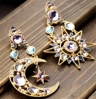 Stars and Moon Crystal Earrings