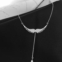 Rhinestone Angel Wings Necklace  - Thumbnail 2