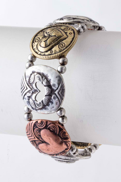 Metal Heart Link Bracelet