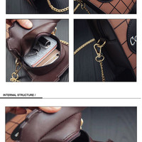 Super Cute Coffee Cup Design Chain Shoulder Bag - Thumbnail 2