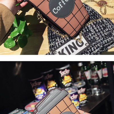 Super cute coffee cup design chain shoulder bag