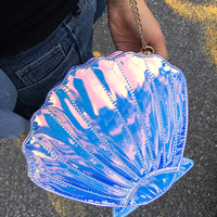 Gorgeous Mermaid Shell Holographic Ladies Cross body Chain Shoulder Bag - Thumbnail 1