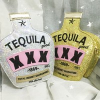 Sequined Tequila Design Chain Shoulder Bag Cross body Bag - Thumbnail 4