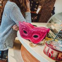 Sequin Carnival Mask Chain Shoulder Bag Cross body Bags - Thumbnail 1
