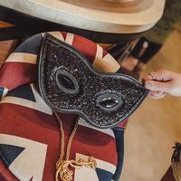 Sequin Carnival Mask Chain Shoulder Bag Cross body Bags - Thumbnail 2