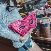 Sequin Carnival Mask Chain Shoulder Bag Cross body Bags - Thumbnail 3