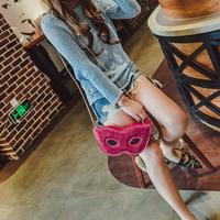 Sequin Carnival Mask Chain Shoulder Bag Cross body Bags - Thumbnail 4