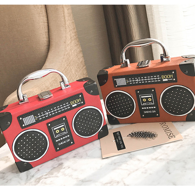 Vintage retro radio design hand bag cross body bag