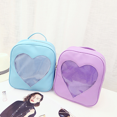 Cute transparent heart design backpacks