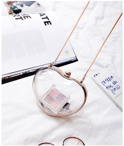 Stylish Love Heart Shape Transparent Shoulder Bag Cross body Bag