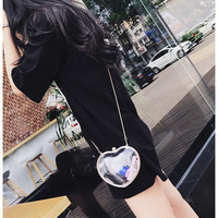 Stylish Love Heart Shape Transparent Shoulder Bag Cross body Bag - Thumbnail 4