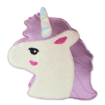 Simply fabulous glitter unicorn leather clutch shoulder bag