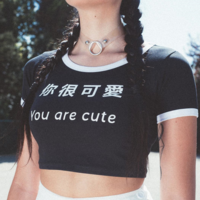 YOU ARE CUTE RINGER TOP - Thumbnail 1