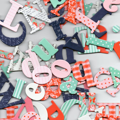 Michaels chipboard letters mixed patterns 60pcs