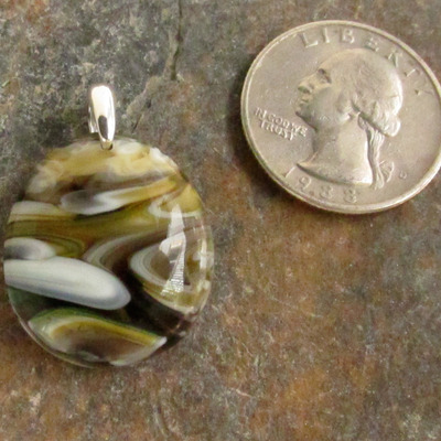 Earthtone glass pendant
