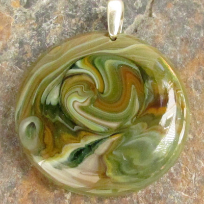 Earthtone glass pendant medium - Thumbnail 5