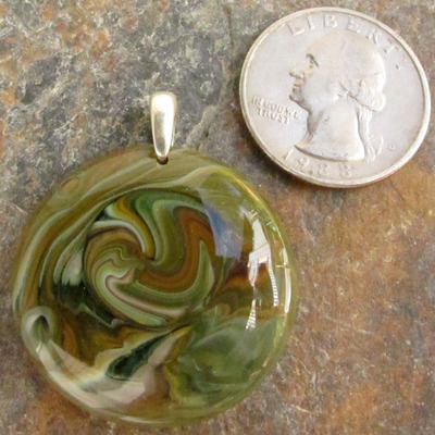 Earthtone glass pendant medium