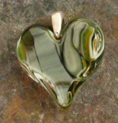 Earthtone Glass Heart Pendant