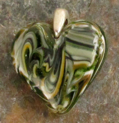 Earthtone Glass Heart Pendant