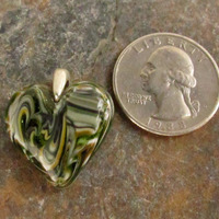 Earthtone Glass Heart Pendant - Thumbnail 1